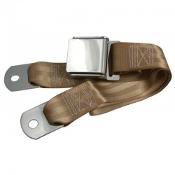 CEINTURE VENTRALE BEIGE BOUCLE AVIATION CHROME