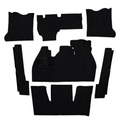 KIT MOQUETTE 7 PIECES NOIRE BOUCLEE Type 1 08/68-07/72