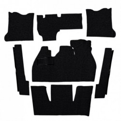 KIT MOQUETTE 7 PIECES NOIRE BOUCLEE Type 1 08/68-07/72