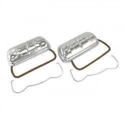 SET DE 2 CACHES CULBUTEUR CHROME ORIGINE(sans agraphe ni joint)