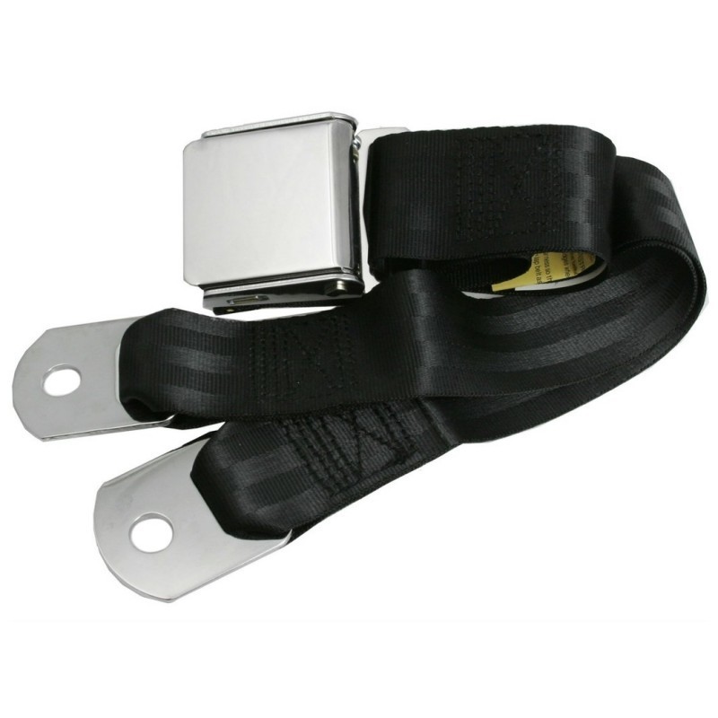 CEINTURE VENTRALE NOIRE BOUCLE AVIATION CHROME